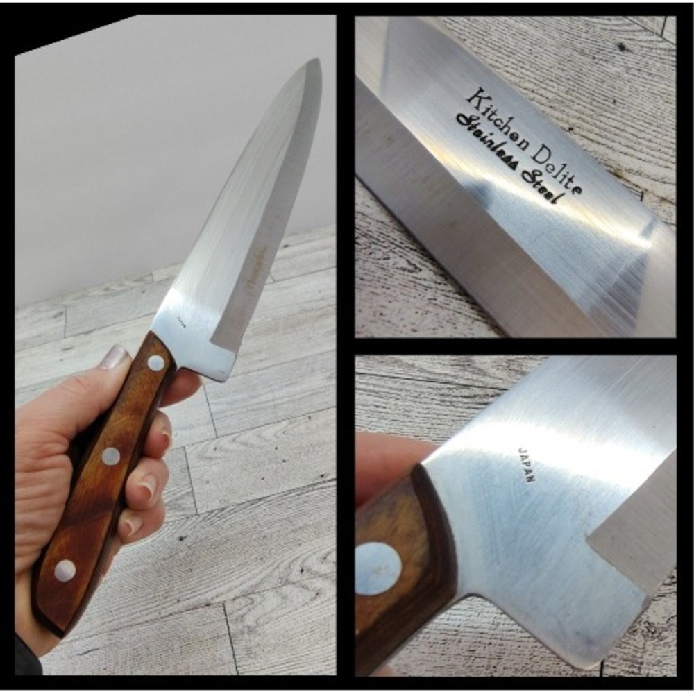 Vintage Japanese Kitchen‎ Delite Chefs Knife Full Tang 14" Stainless Steel Japan